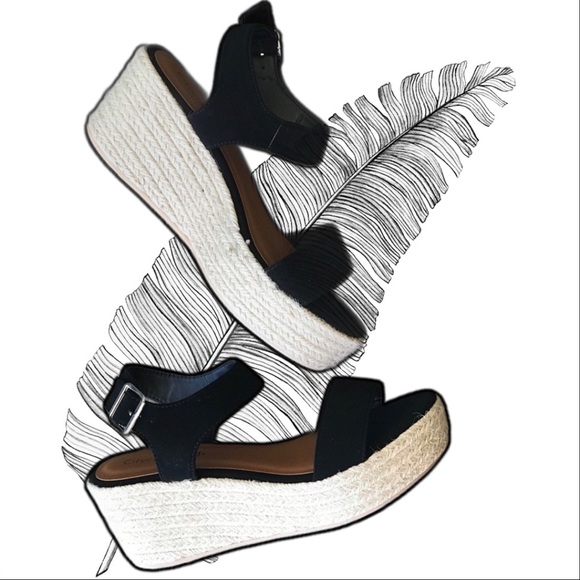 NEW Luthor Black Flatform Wedge Espadrille Sandal - Picture 3 of 8